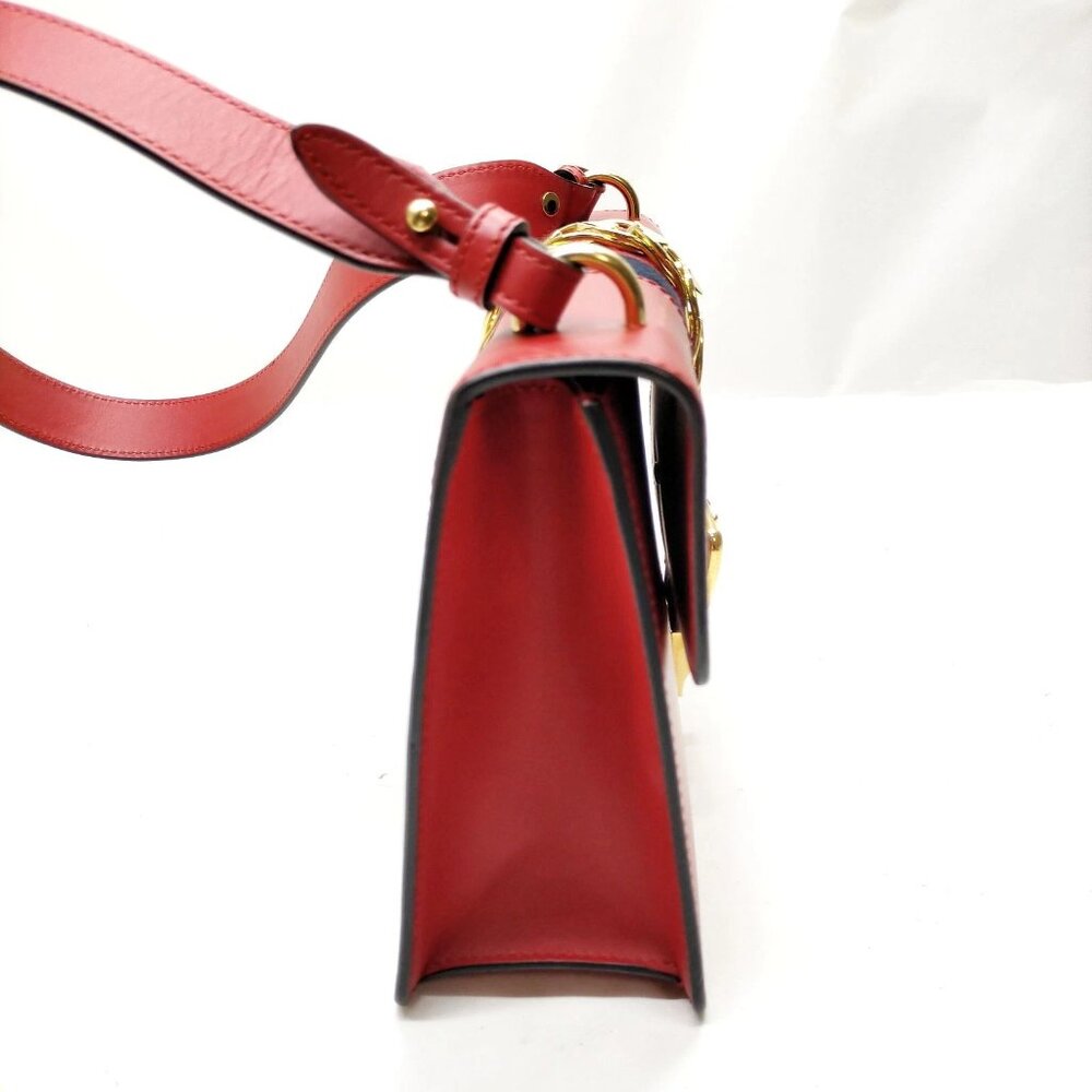 Authentic Gucci Sherry Line Red Leather Shoulder Bag mn684-112625 - Picture 4 of 16